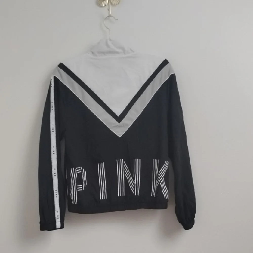 Victoria's Secret PINK Active Neutral Casual Full Zip Up Black & White Jacket - Picture 2 of 15